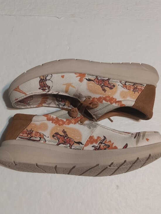 Ariat Men\'s Hilo Aloha Surfing Longhorn Print White Shoes 10D 10044512